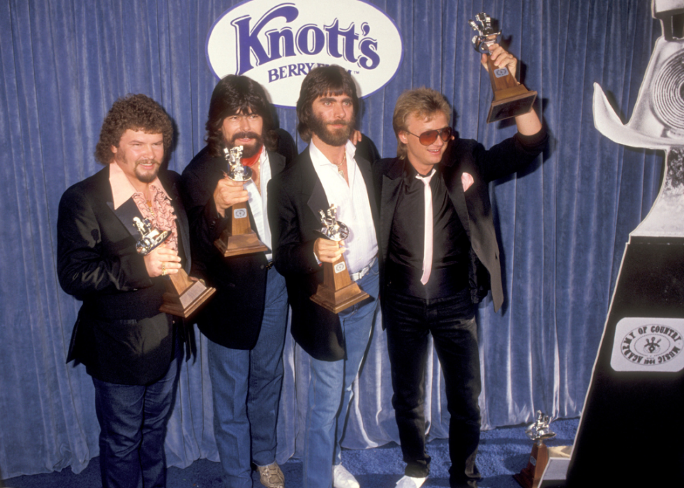 Musical group Alabama poses with Academy of Country Music Awards.