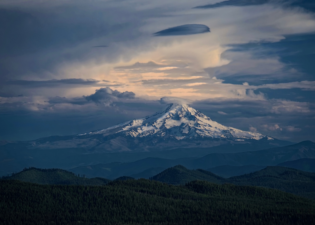 Stormy sky over Mount Hood.