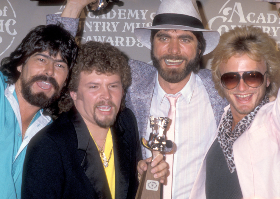 Musical group Alabama poses with Academy of Country Music Awards.