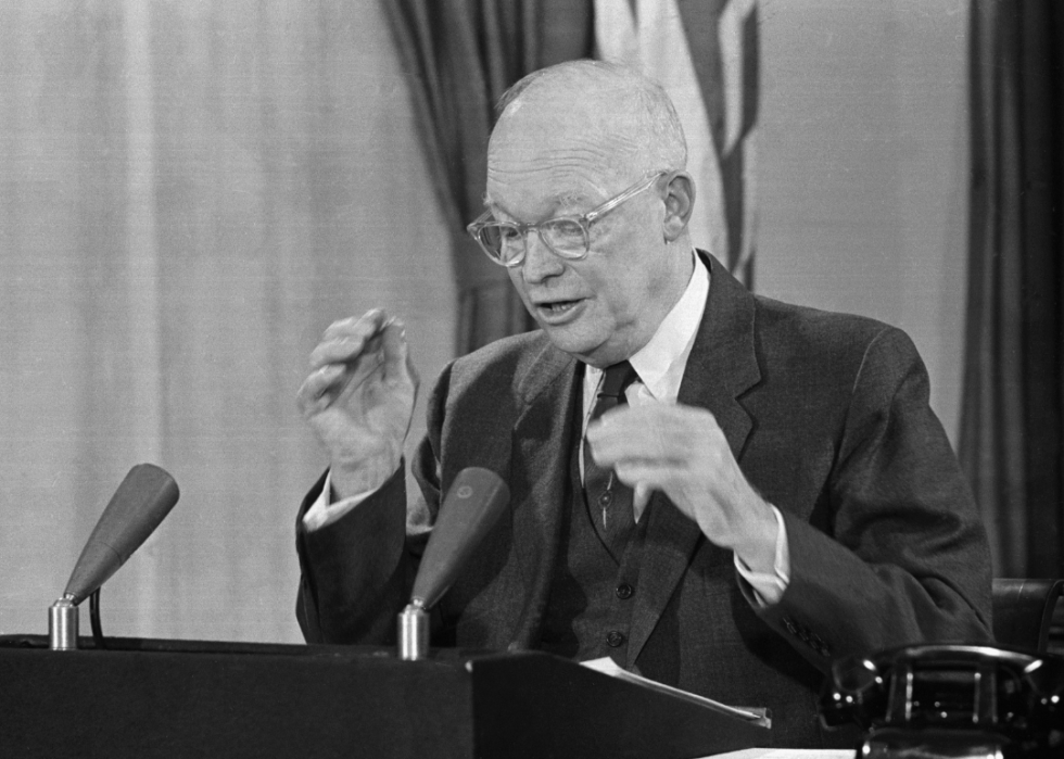 Dwight D. Eisenhower gives his farewell speech.