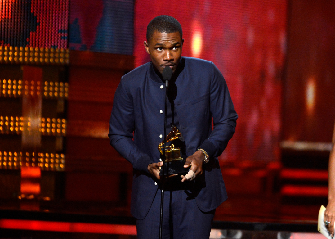 Frank Ocean accepts Grammy award.