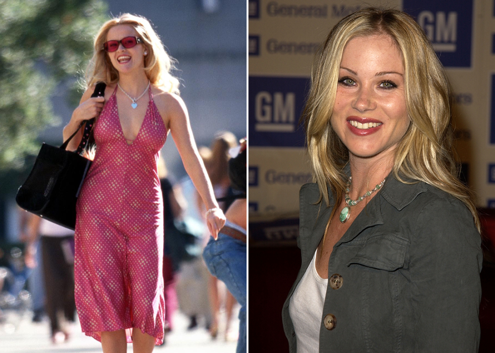 On left, Reese Witherspoon as Elle Woods; on right, Christina Applegate in 2002.