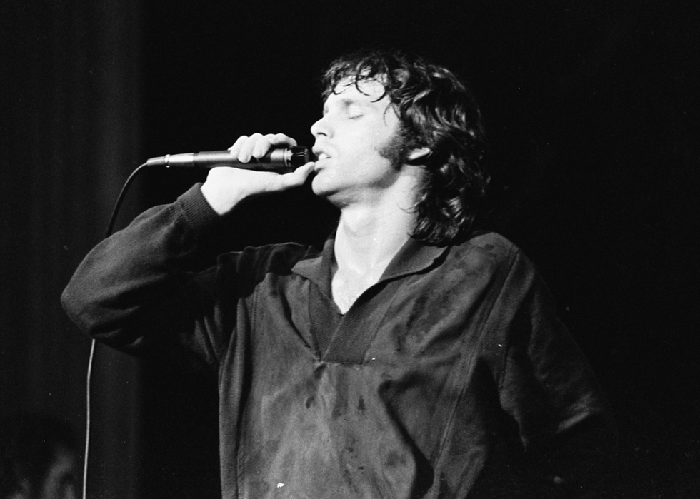 Jim Morrison performs onstage at Town Hall.