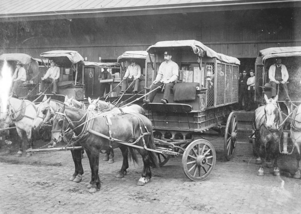 Horse-drawn mail wagon