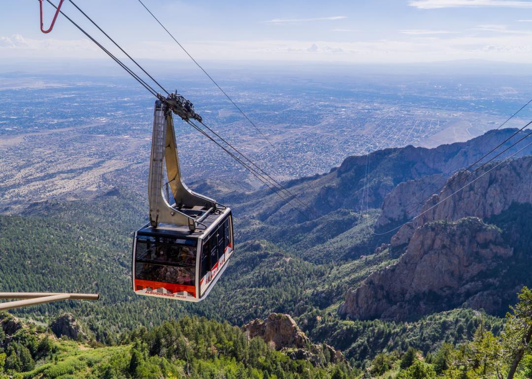 Sandia Peak Tramway and Albuquerque landscape.