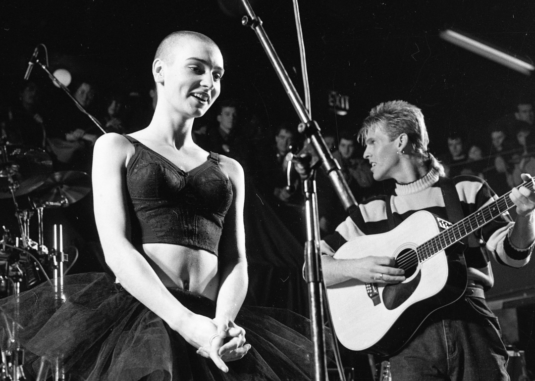 Sinead O'Connor onstage.