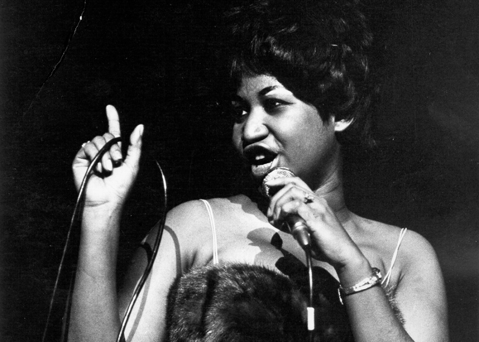 Aretha Franklin performing.