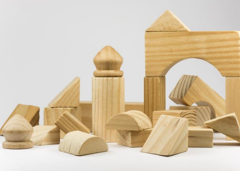 PBS Wooden playground Building Blocks Puzzle Preschool Kids Toys Education 
