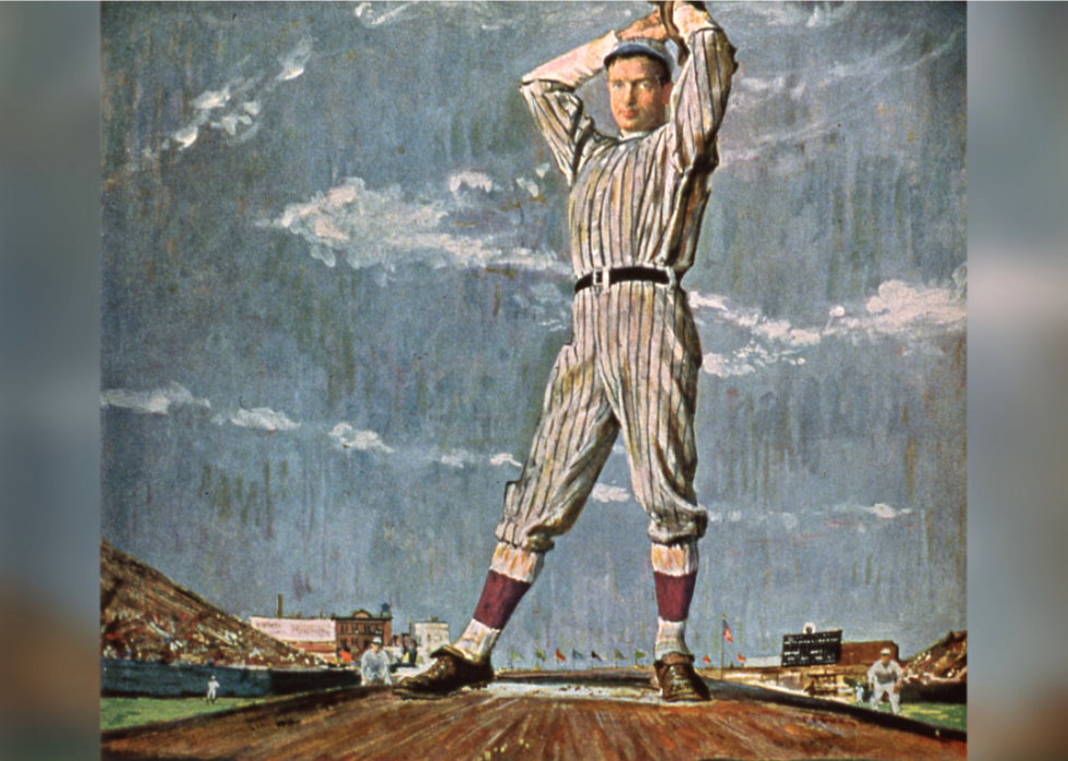 Illustration of baseball player Heinie Manush on a Goudey Gum Company card, 1933.