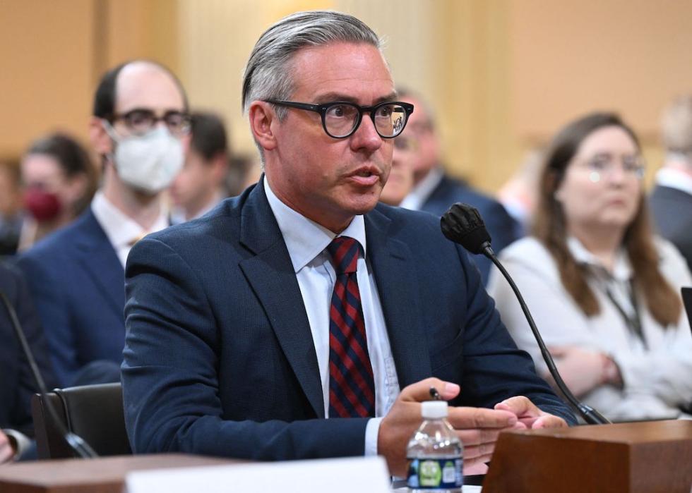 Former Philadelphia city commissioner Al Schmidt, testifies during a hearing by the Select Committee to Investigate the January 6th Attack on the US Capitol in the Cannon House Office Building on June 13, 2022 in Washington, DC.