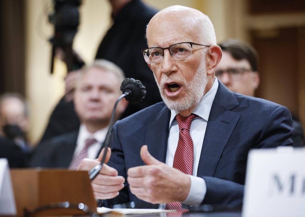 Republican election attorney Benjamin Ginsberg testifies during a hearing by the Select Committee to Investigate the January 6th Attack on the U.S. Capitol in the Cannon House Office Building on June 13, 2022 in Washington, DC.