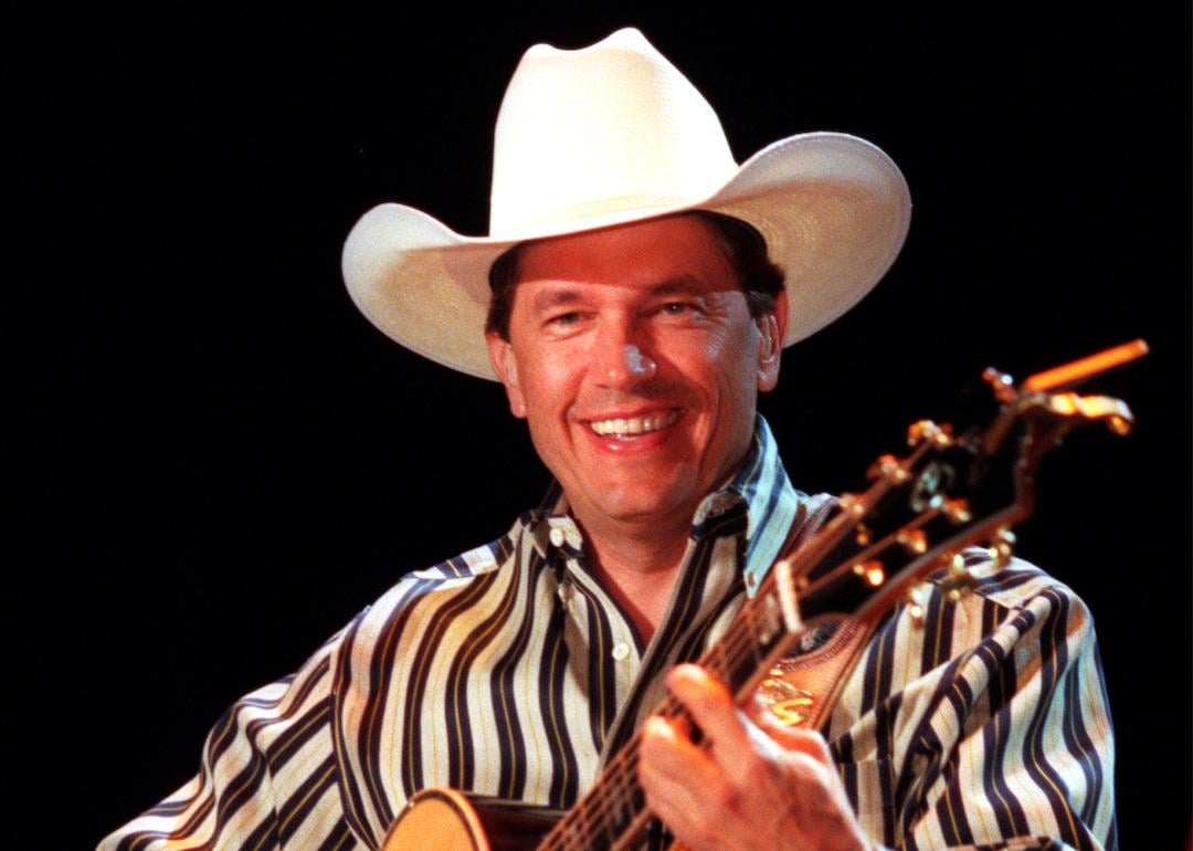 George Strait headlines a country music festival at Edison Field in Anaheim, California, in 1998.
