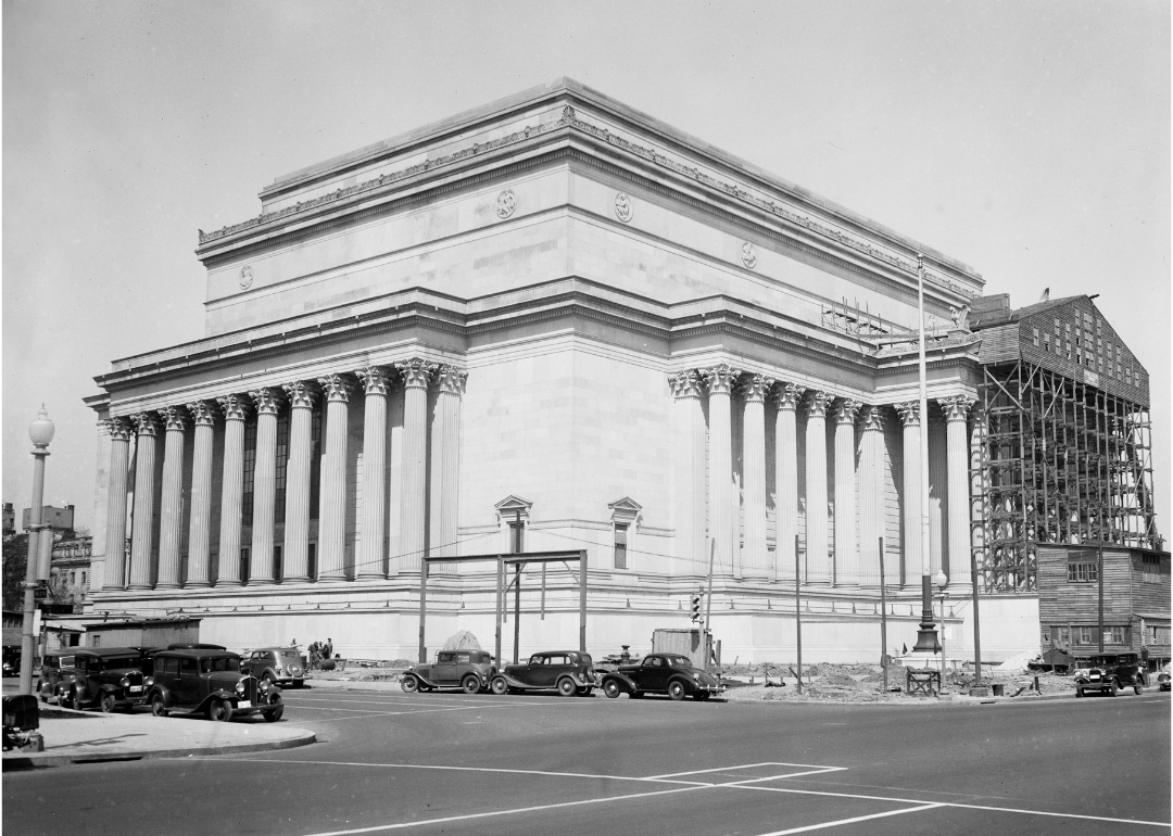 The National Archives building under construction circa 1935