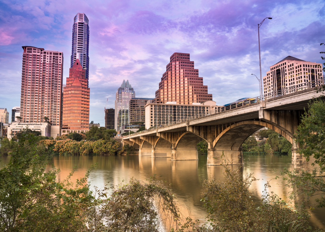 A skyline view of Austin, Texas