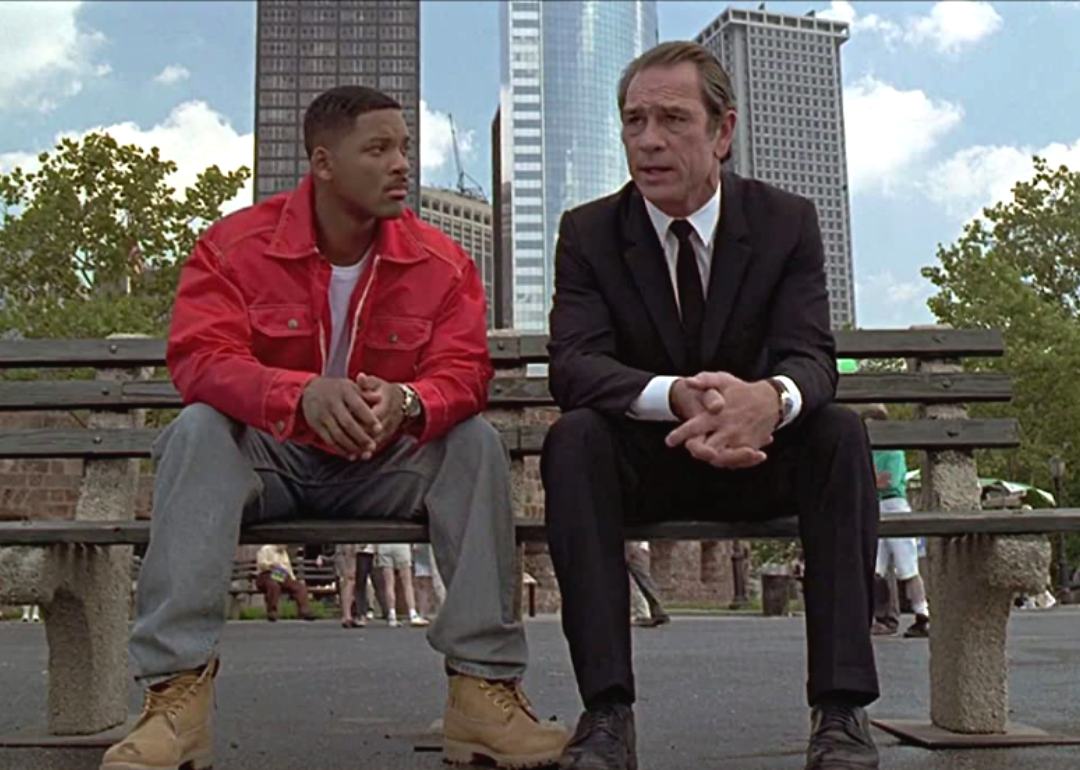 Tommy Lee Jones and Will Smith in a scene from "Men in Black."