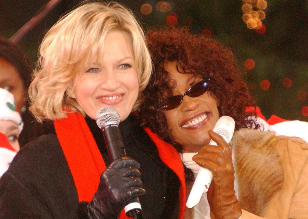 Diane Sawyer and Whitney Houston at Good Morning America live performance.