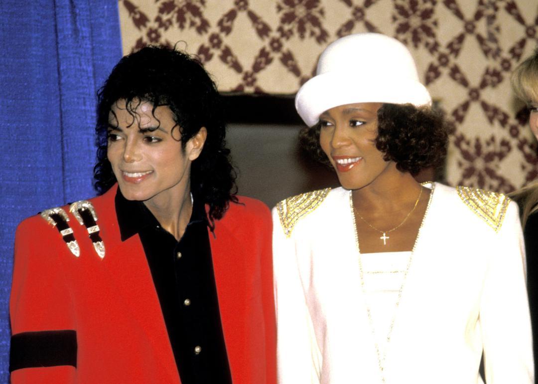 Michael Jackson and Whitney Houston at event.