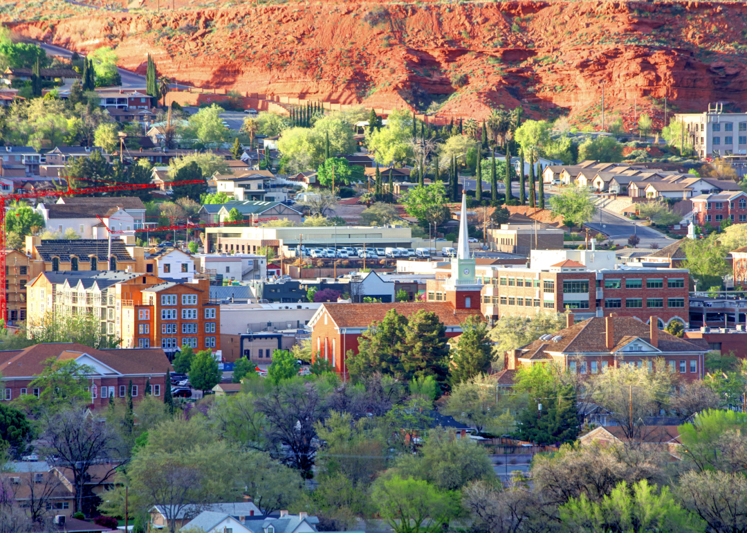 An aerial view of St. George, Utah.