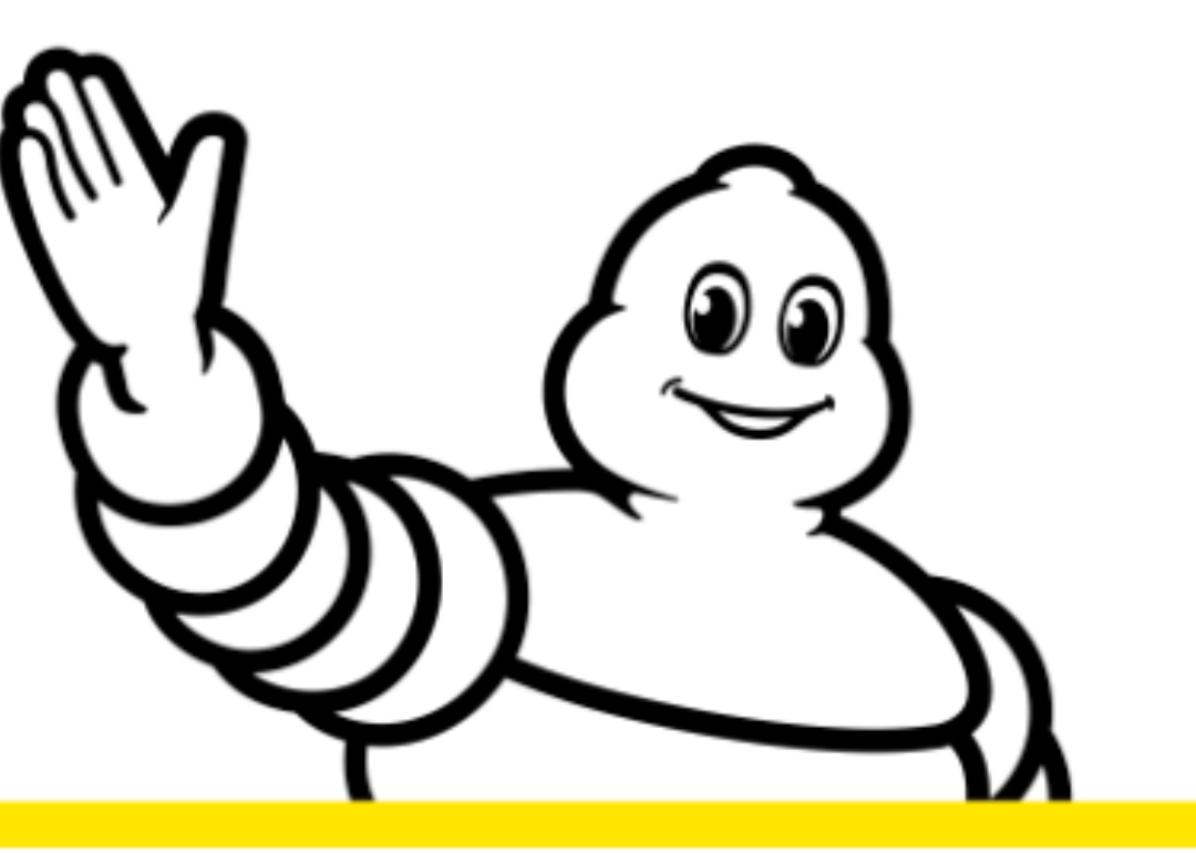 Black-and-white Michelin man drawing.