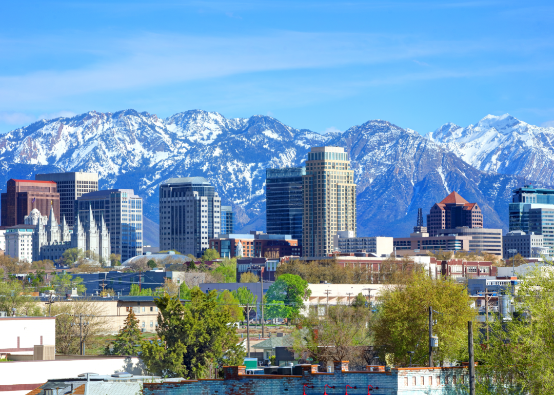 A distant view of downtown Salt Lake City.