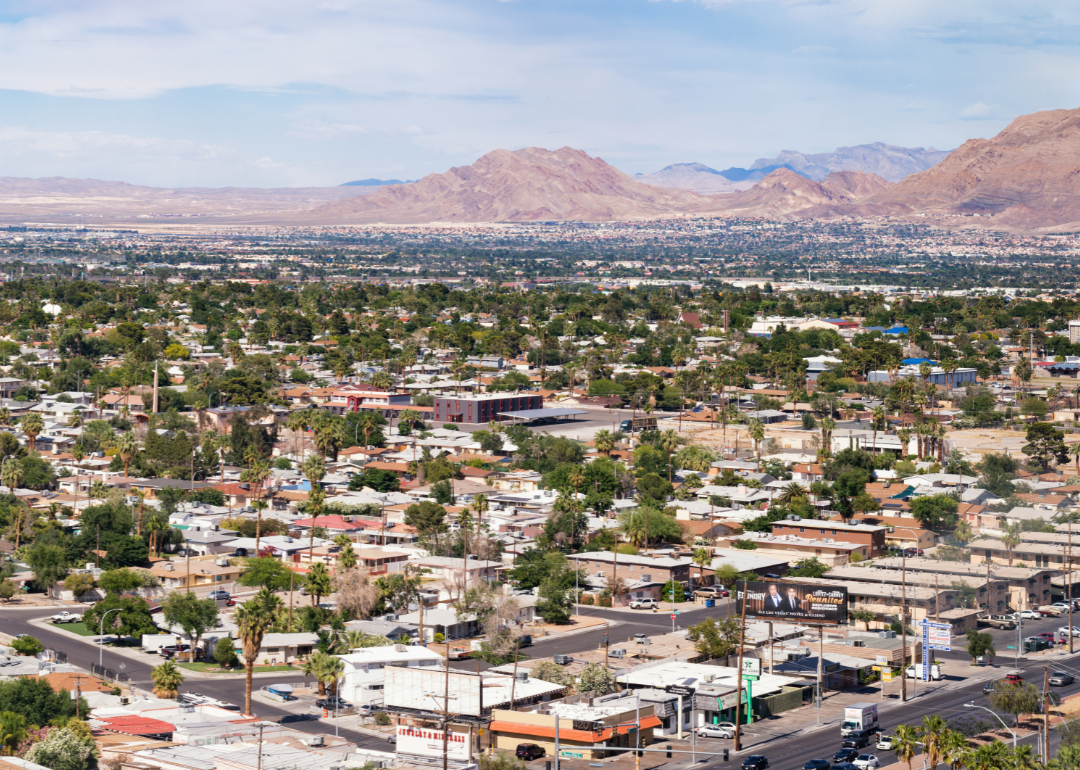 Aerial view of a North Las Vegas town.
