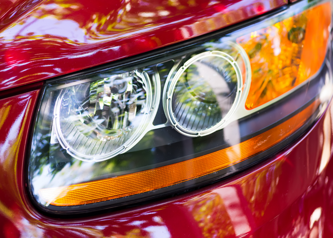 Close up of a headlight from a 2019 Hyundai.