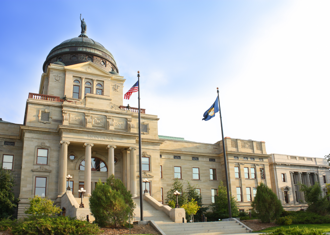 An exterior view of the Montana State Capitol.