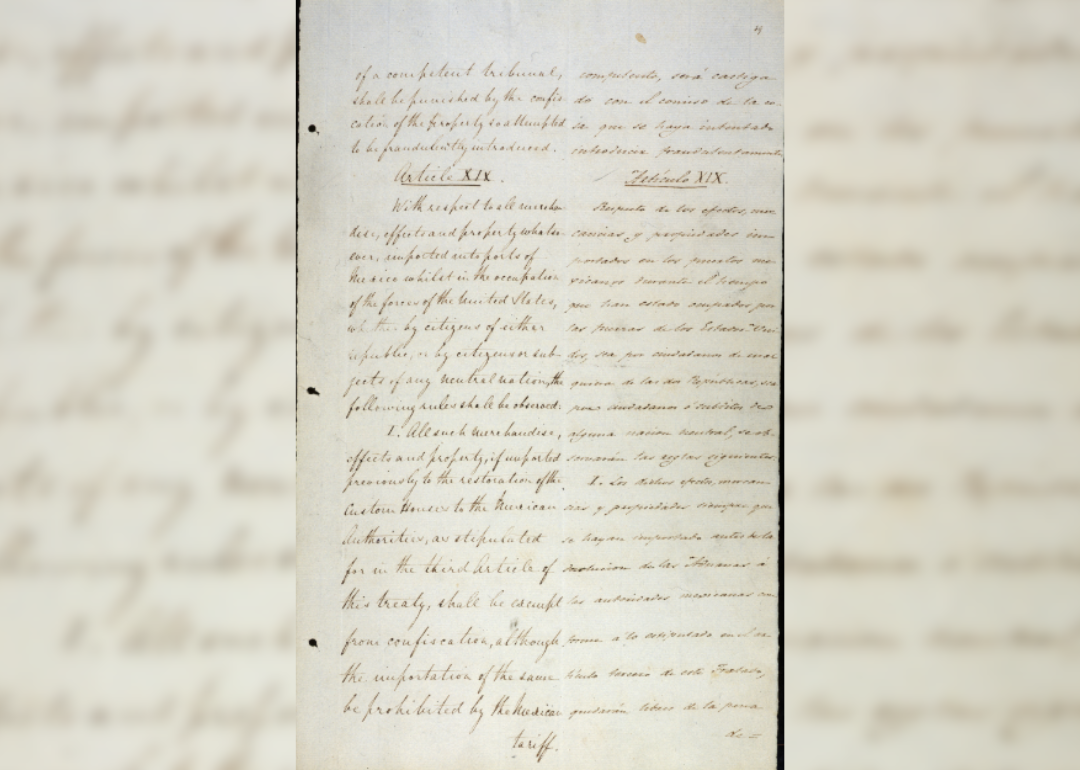 A page from the Treaty of Guadalupe Hidalgo.