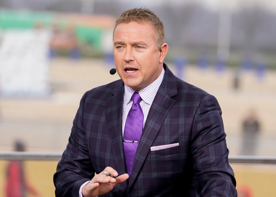 Kirk Herbstreit at ESPN College Game Day during a game between Georgia Bulldogs and LSU Tigers.