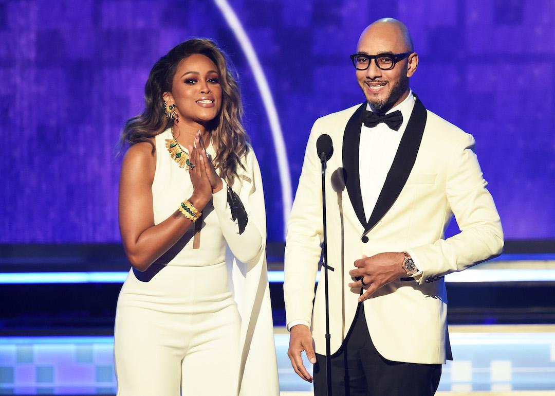 Eve and Swizz Beatz on stage at 2019 Grammys.