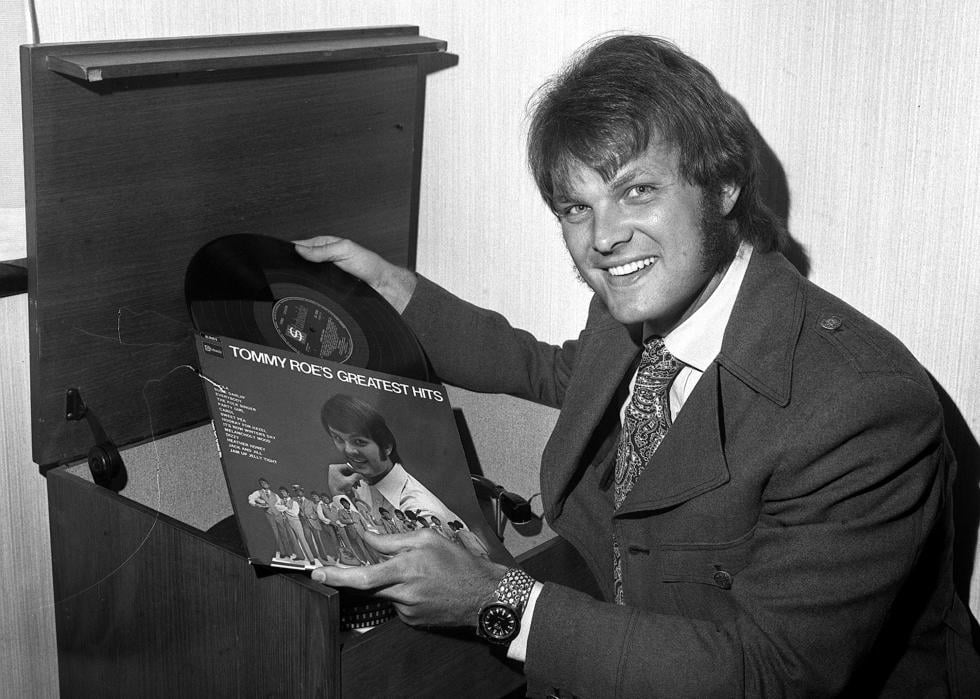 Tommy Roe at EMI House in Manchester Square.