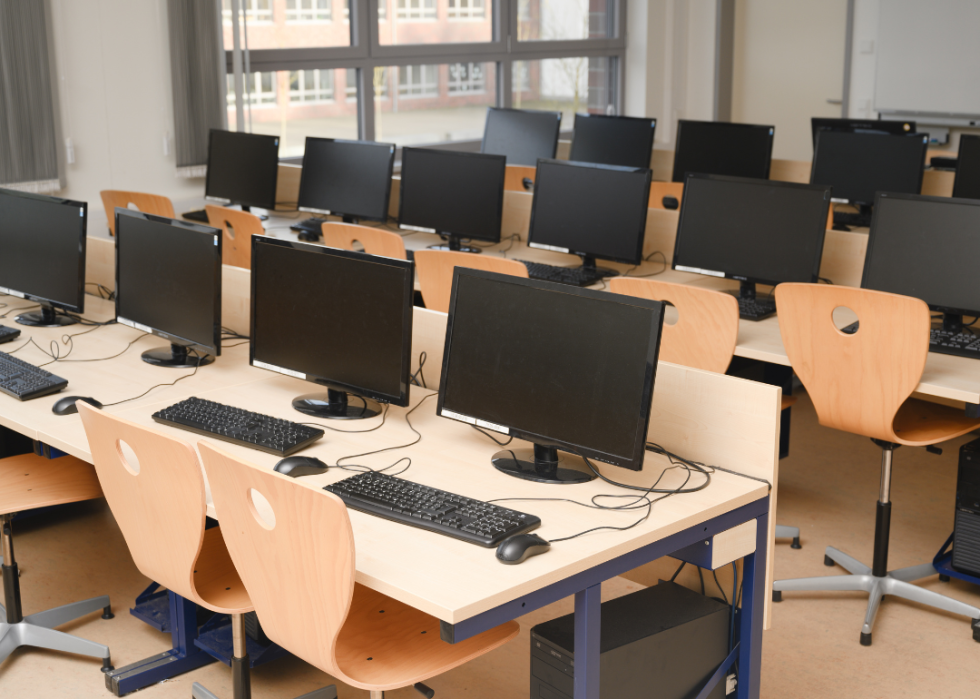 A computer lab at a school