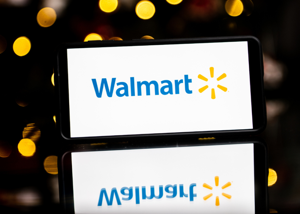The Walmart logo seen displayed on a smartphone.