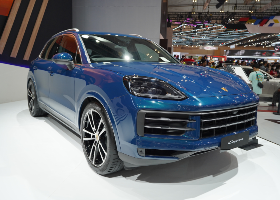 The new Porsche Cayenne is on display at the 2023 Gaikindo Indonesia International Auto Show (GIIAS).