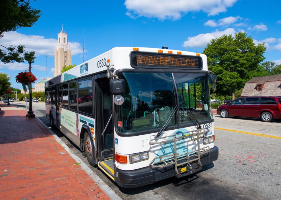 A RIPTA bus operating in Providence, Rhode Island