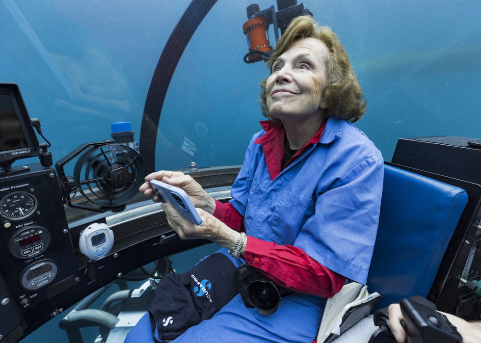 Sylvia Earle in underwater vessel