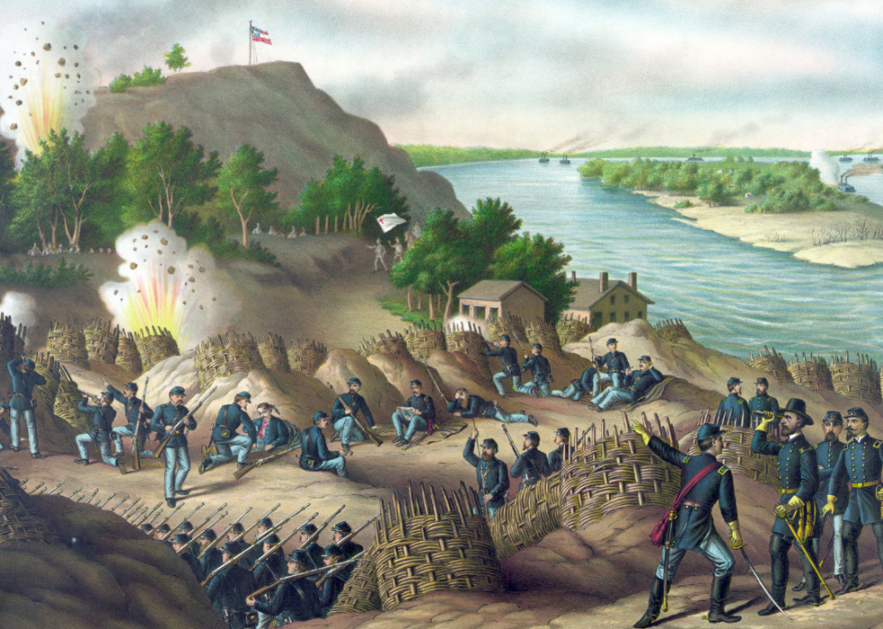 An illustration depicting the Siege of Vicksburg