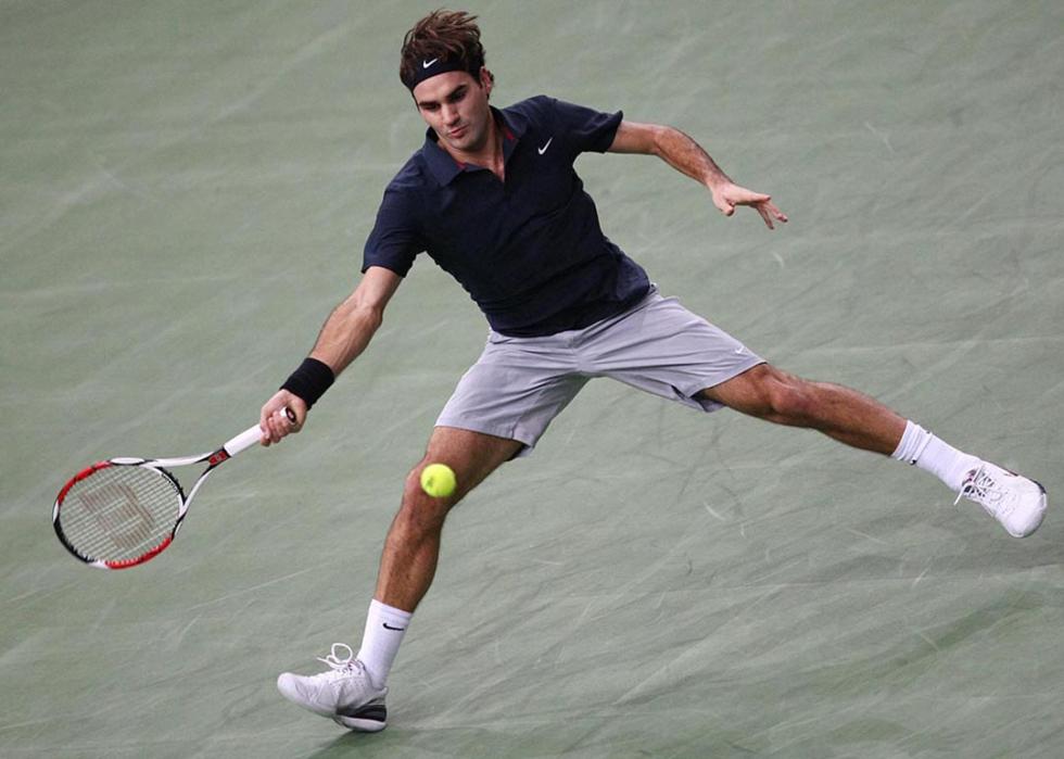 Roger Federer of Switzerland in acting during a 2007 ATP Masters Series match.