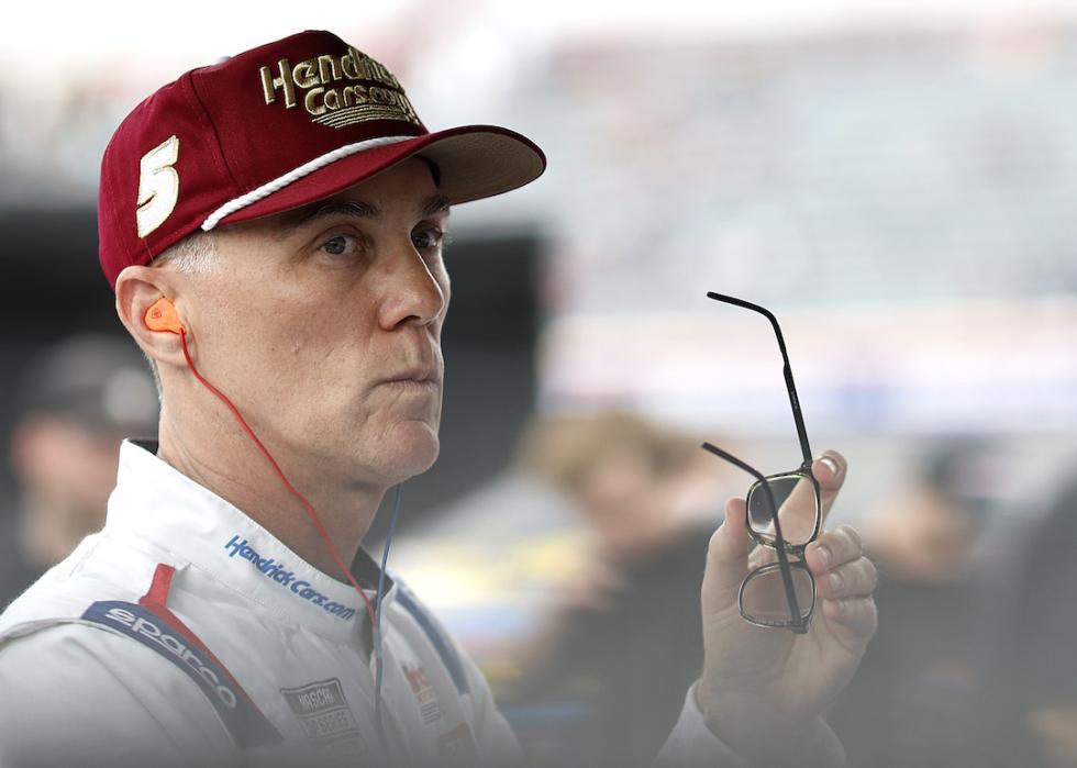 Kevin Harvick looks on during practice for the NASCAR Cup Series All-Star Race at North Wilkesboro Speedway on May 17, 2024 in North Wilkesboro, North Carolina.