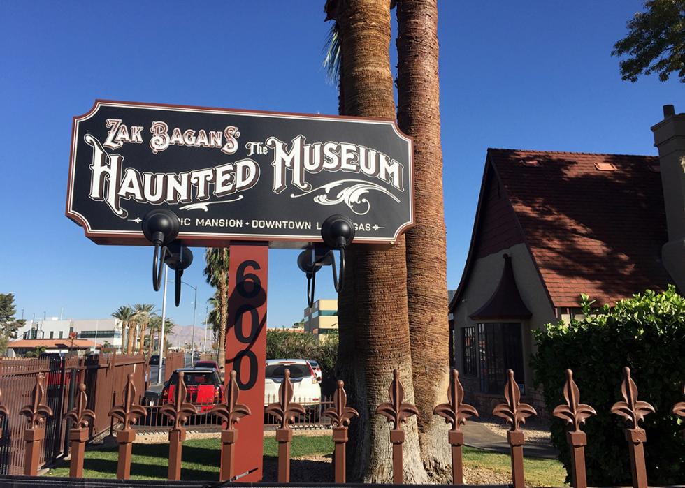 Zak Bagan's The Haunted Museum entrance sign in Las Vegas.