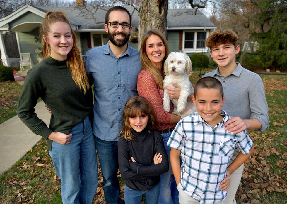 Emily Sanchez is photographed with her current husband and family members.