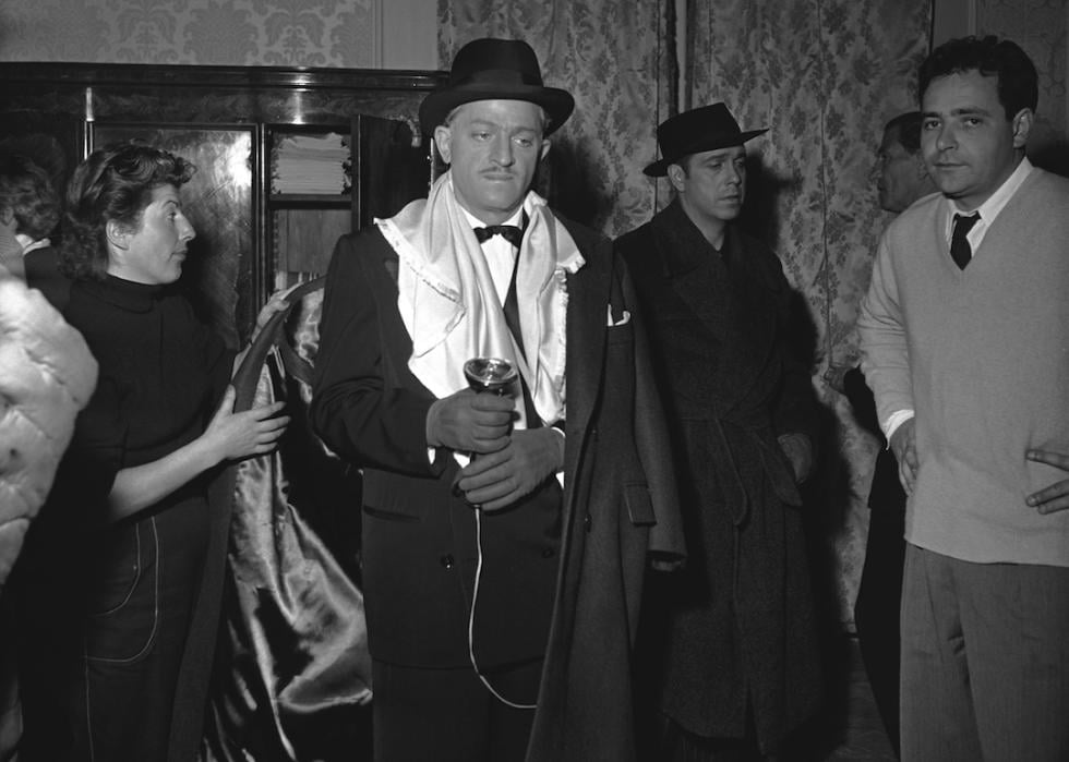 Jules Dassin on the set of his movie "Rififi."