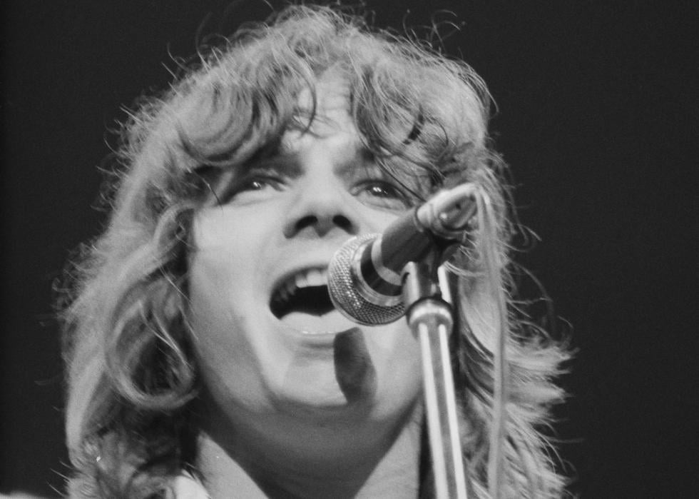 Guitarist and singer-songwriter Steve Miller performing with the Steve Miller Band at the Rainbow Theatre in London in 1972.