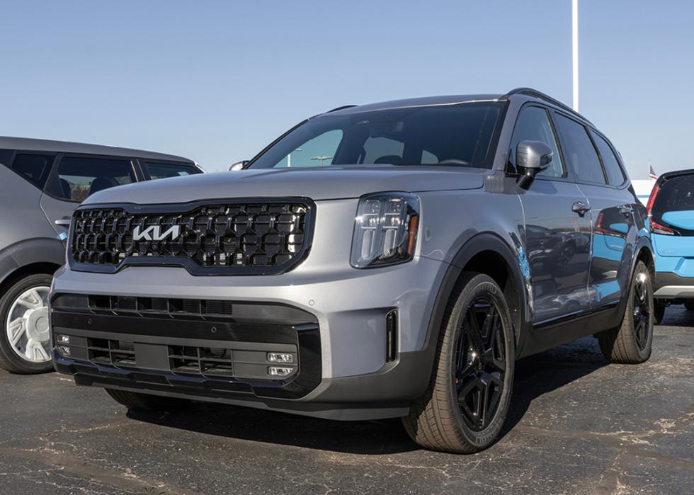 A gray Kia Telluride X-Line SUV.