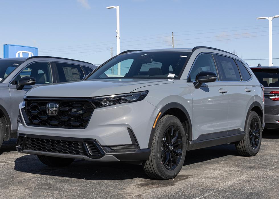 A gray Honda CR-V Hybrid SUV.