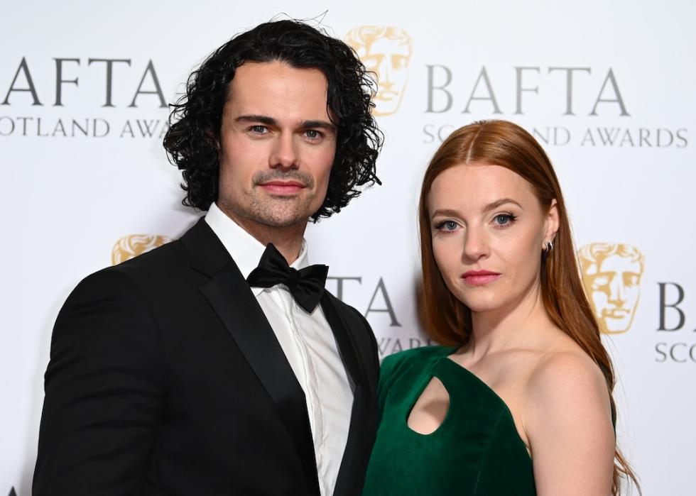 Jamie Roy and Harriet Slater at the BAFTA Scotland Awards in 2024.