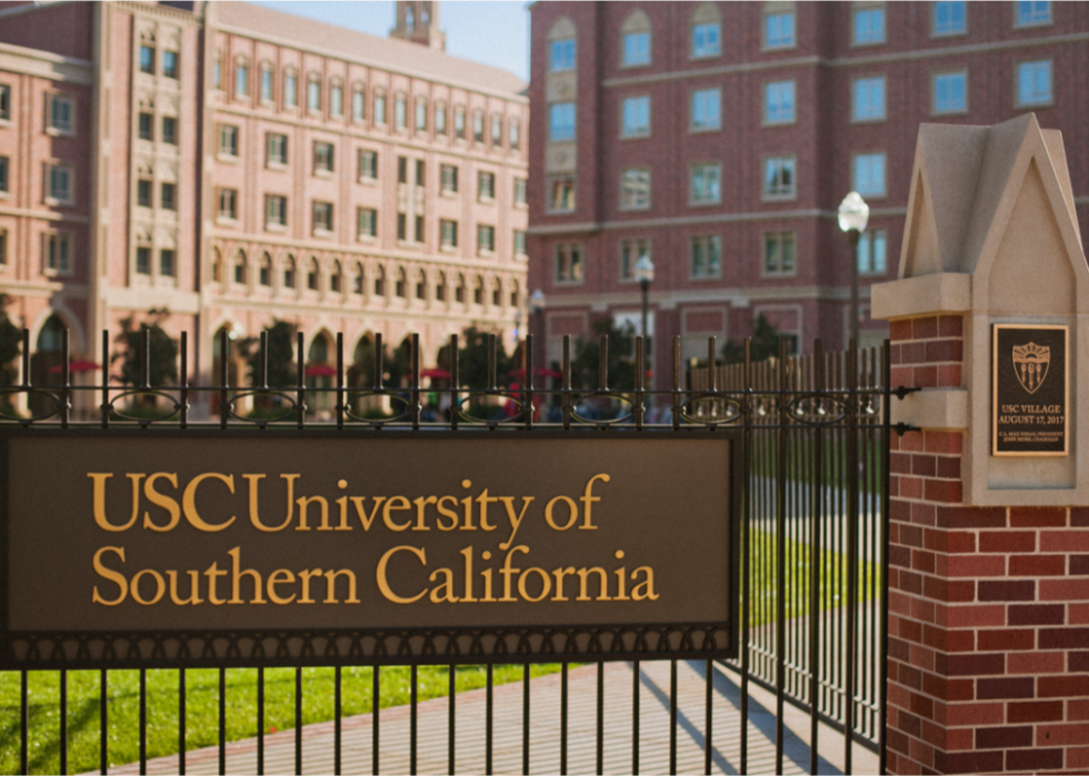 Entrance gate to University of Southern California  campus.
