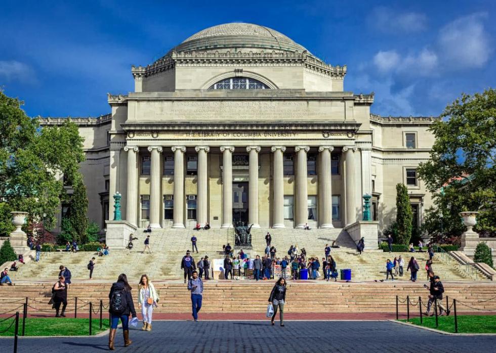 Columbia University Library buildings with columns and dome.
