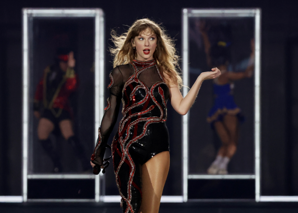 Taylor Swift performing at The Eras Tour on March 02, 2024 in Singapore.