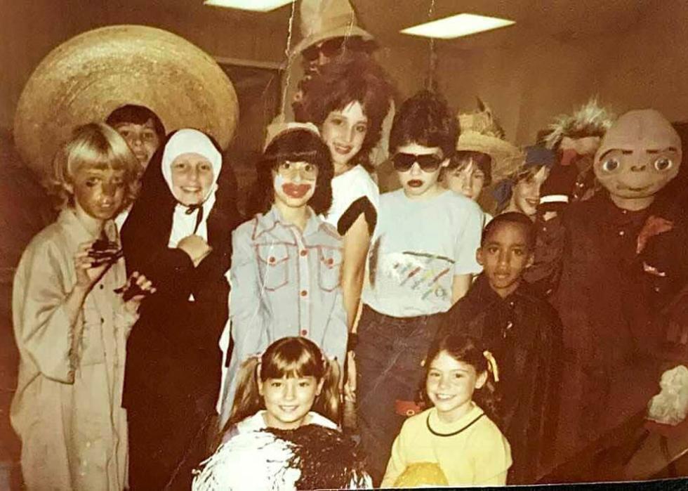 Kids dressed up for Halloween in the 80s